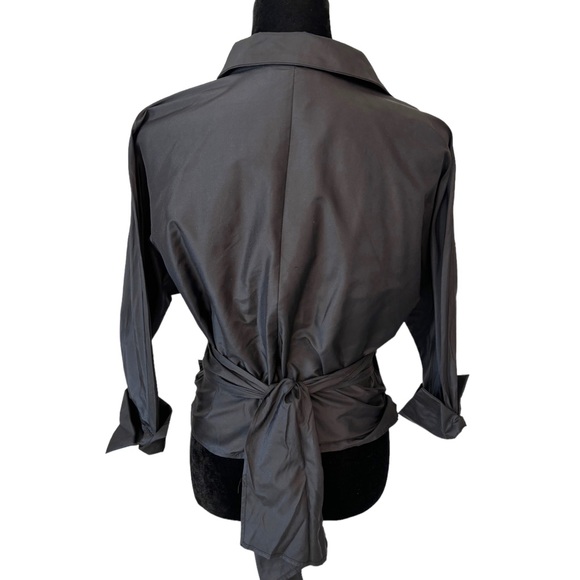 Judy Lee Cole Black Crystal Button Wrap Top - Picture 5 of 5